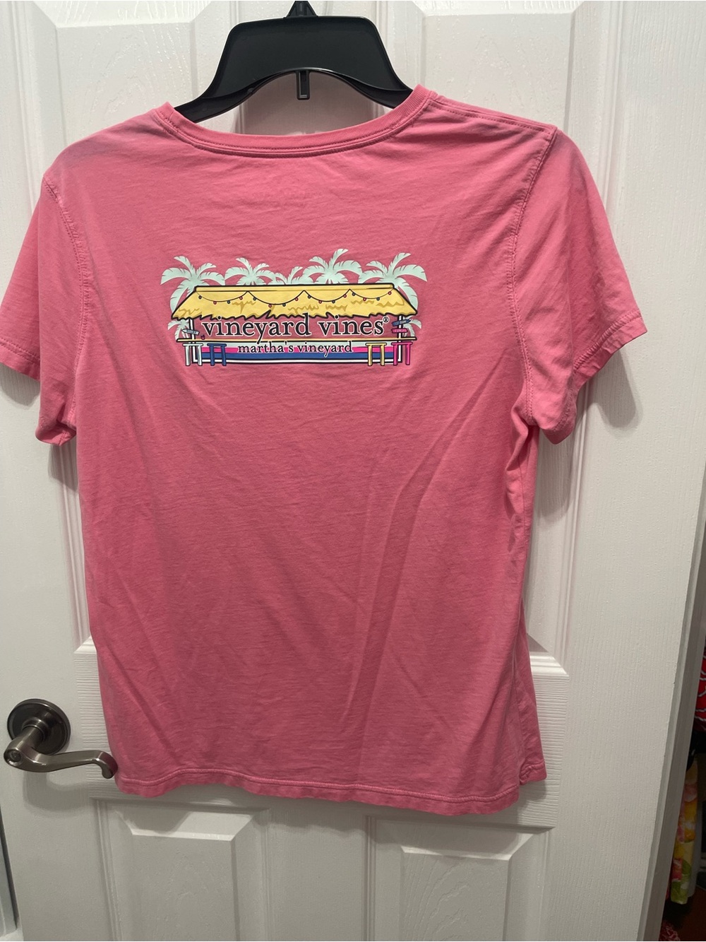 Vineyard Vines Pink Tropical Palapa Tee - Picture 8 of 16